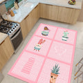 Striped Modern Kitchen Rug – Pink in a kitchen