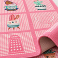 Striped Modern Kitchen Rug – Pink – texture close-up