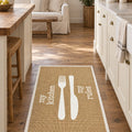 Striped Modern Kitchen Rug – White 1 in a kitchen