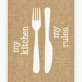 Striped Modern Kitchen Rug – White 1