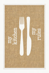 Striped Modern Kitchen Rug – White 1