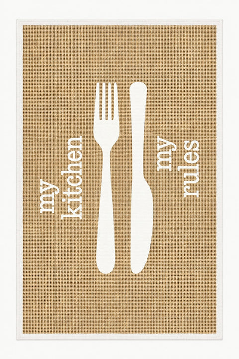 Striped Modern Kitchen Rug – White 1