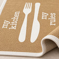 Striped Modern Kitchen Rug – White 1 – texture close-up
