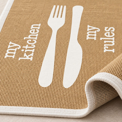 Striped Modern Kitchen Rug – White 1 – texture close-up
