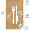 Striped Modern Kitchen Rug – White 1 – features