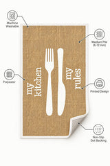 Striped Modern Kitchen Rug – White 1 – features