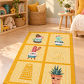 Striped Modern Kitchen Rug – Yellow in a nursery