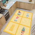 Striped Modern Kitchen Rug – Yellow in a kitchen