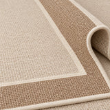 Striped Modern Kitchen Runner Rug – Beige – texture close-up