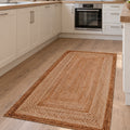 Striped Modern Kitchen Runner Rug – Cream in a kitchen