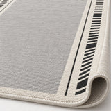 Striped Modern Kitchen Runner Rug – Cream – texture close-up
