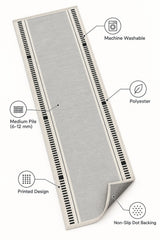 Striped Modern Kitchen Runner Rug – Cream – features