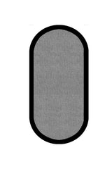 Striped Modern Oval Kitchen Rug – Gray