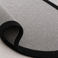 Striped Modern Oval Kitchen Rug – Gray – texture close-up