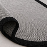 Striped Modern Oval Kitchen Rug – Gray – texture close-up