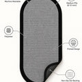 Striped Modern Oval Kitchen Rug – Gray – features