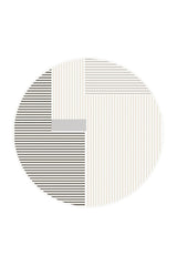 Striped Modern Round Area Rug – Gray