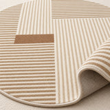 Striped Modern Round Area Rug – Multicolor – texture close-up