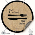 Striped Modern Round Kitchen Rug – Black – features