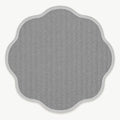 Striped Modern Round Kitchen Rug – Gray