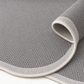 Striped Modern Round Kitchen Rug – Gray – texture close-up