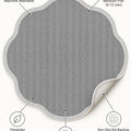 Striped Modern Round Kitchen Rug – Gray – features