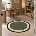 Striped Modern Round Kitchen Rug – Green in a office