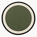 Striped Modern Round Kitchen Rug – Green