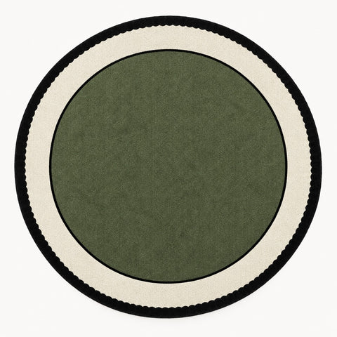 Striped Modern Round Kitchen Rug – Green