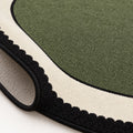 Striped Modern Round Kitchen Rug – Green – texture close-up