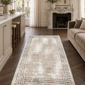 Striped Modern Runner Rug in a kitchen