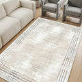 Striped Modern Runner Rug in a living room