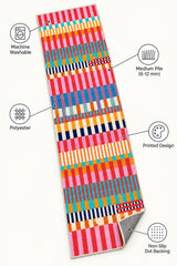 Striped Modern Runner Rug – features