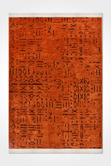 Striped Scandinavian Area Rug – Orange