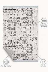 Striped Scandinavian Area Rug – White – features