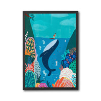 Suki McMaster Whale and Coral Reef Illustration Home Art Print