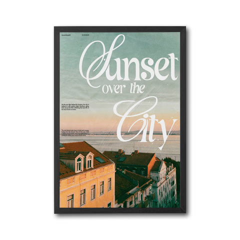 Sunset Over the City Quote Aesthetic Home Art Print