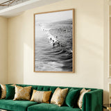 Surf Photography Coastal Wall Art – Black and White Ocean Surfers