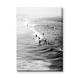 Surf Photography Coastal Wall Art – Black and White Ocean Surfers