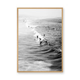 Surf Photography Coastal Wall Art – Black and White Ocean Surfers