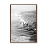 Surf Photography Coastal Wall Art – Black and White Ocean Surfers
