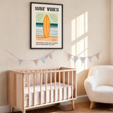 Surf Vibes Typography Coastal Wall Art – Retro Beach Quote Print