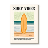 Surf Vibes Typography Coastal Wall Art – Retro Beach Quote Print