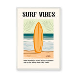 Surf Vibes Typography Coastal Wall Art – Retro Beach Quote Print