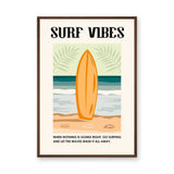 Surf Vibes Typography Coastal Wall Art – Retro Beach Quote Print