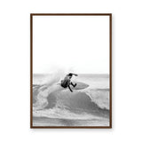 Surfer Photography Modern Wall Art – Black-and-White Ocean Wave Print