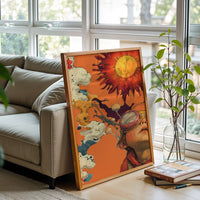 Surreal Child with Sun Aesthetic Wall Print Décor Poster Print