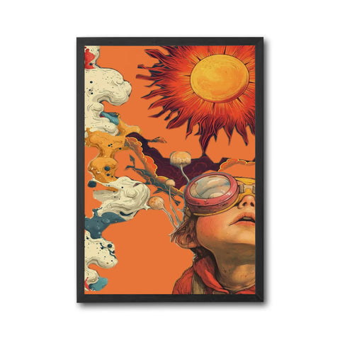 Surreal Child with Sun Aesthetic Wall Print Décor Poster Print