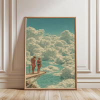 Surreal Cloud Ocean Wall Print Poster – Dreamy Aesthetic Sky and Sea Print