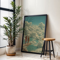 Surreal Cloud Ocean Wall Print Poster – Dreamy Aesthetic Sky and Sea Print